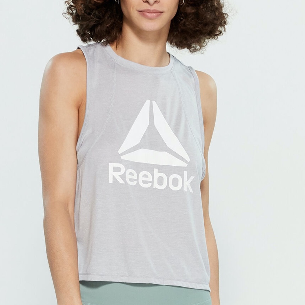 Reebok Throwback Crop Top Silver